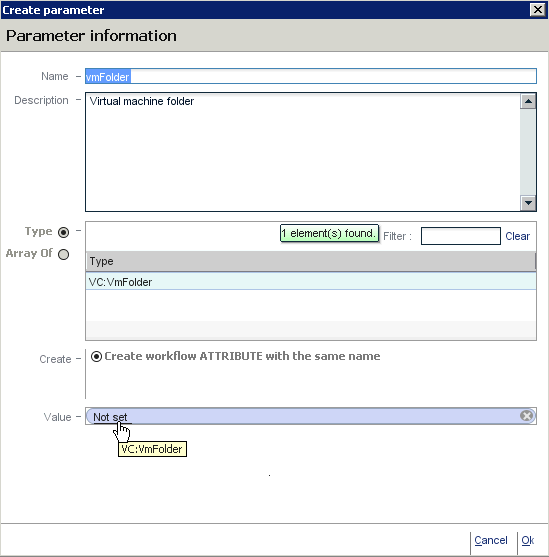 vCO Set vmFolder